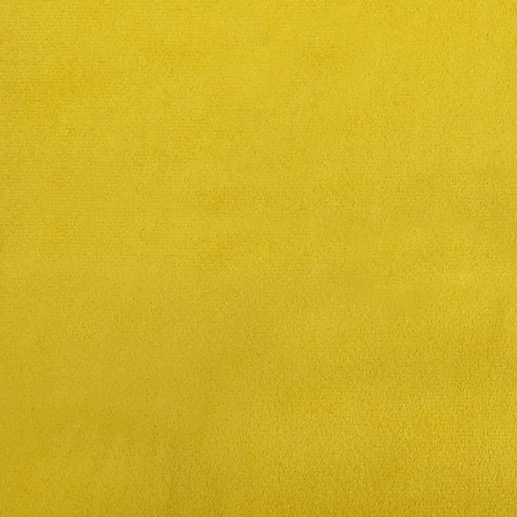 Canapea cu 3 locuri și taburet, galben, 180 cm, catifea