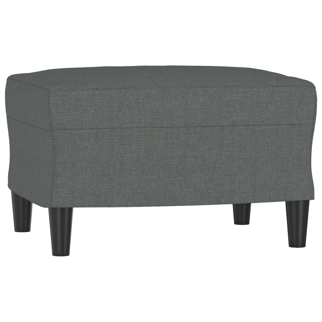 Canapea cu 3 locuri și taburet, gri închis, 180 cm, textil