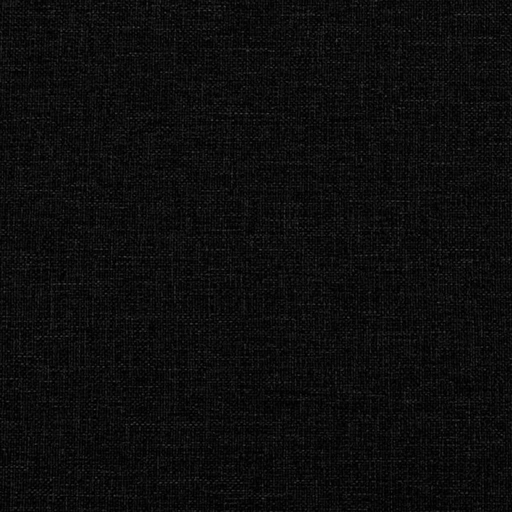 Canapea cu 3 locuri cu taburet, negru, 180 cm, material textil