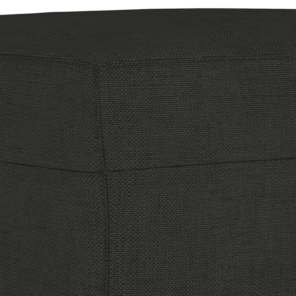 Fotoliu canapea cu taburet, negru, 60 cm, material textil