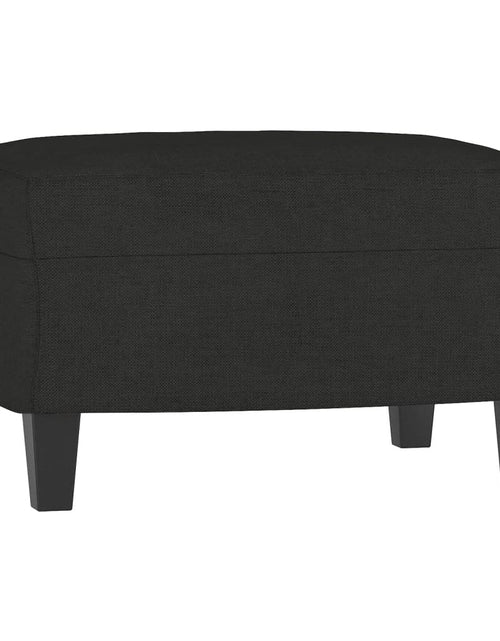 Încărcați imaginea în vizualizatorul Galerie, Canapea cu 3 locuri cu taburet, negru, 180 cm, material textil
