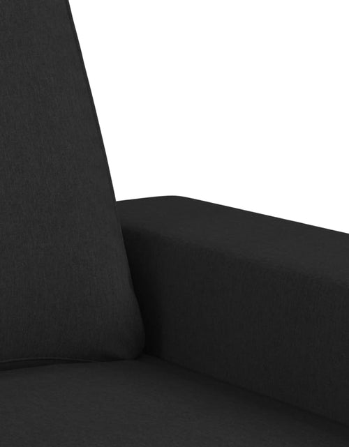 Încărcați imaginea în vizualizatorul Galerie, Canapea cu 3 locuri cu taburet, negru, 180 cm, material textil
