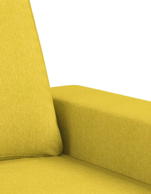 Încărcați imaginea în vizualizatorul Galerie, Canapea cu 3 locuri și taburet, galben deschis, 180 cm, textil
