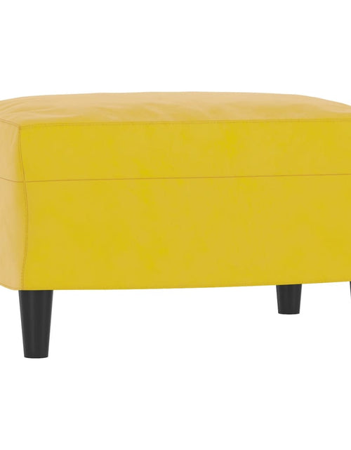 Încărcați imaginea în vizualizatorul Galerie, Fotoliu canapea cu taburet, galben, 60 cm, catifea
