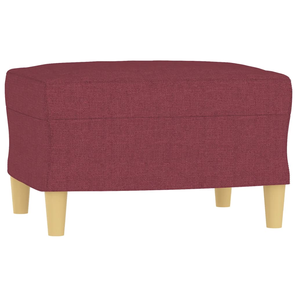 Fotoliu canapea cu taburet, roșu vin, 60 cm, material textil