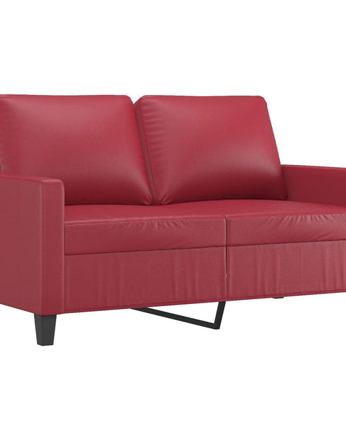 Încărcați imaginea în vizualizatorul Galerie, Set de canapele cu perne, 2 piese, roșu vin, piele ecologică
