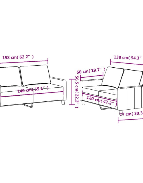 Загрузите изображение в средство просмотра галереи, Set de canapele cu perne, 2 piese, negru, textil
