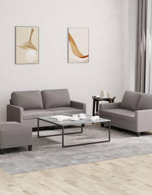 Încărcați imaginea în vizualizatorul Galerie, Set de canapea cu perne, 3 piese, gri taupe, material textil
