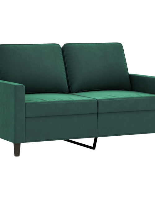 Încărcați imaginea în vizualizatorul Galerie, Set de canapele cu perne, 4 piese, verde închis, catifea
