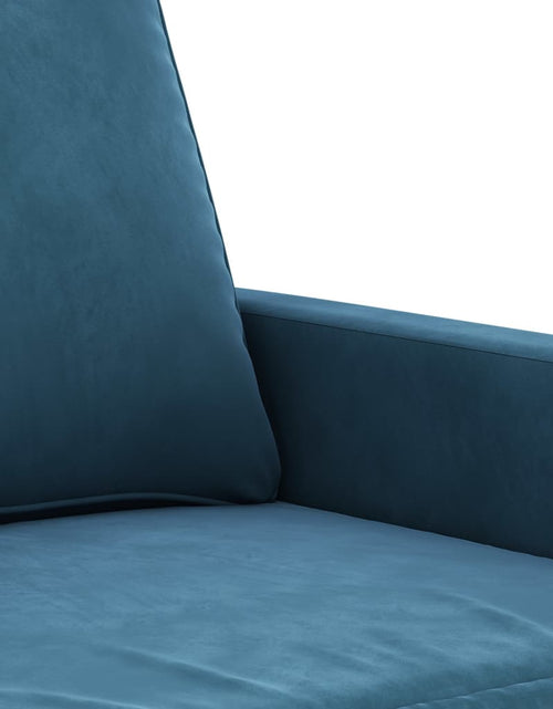 Încărcați imaginea în vizualizatorul Galerie, Set de canapele cu perne, 2 piese, albastru, catifea
