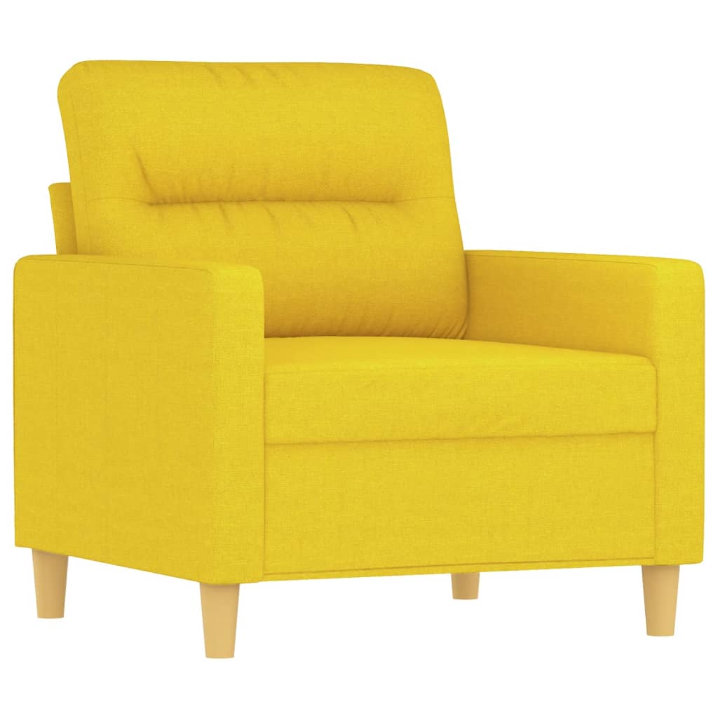 Set de canapele cu perne, 4 piese, galben deschis, textil
