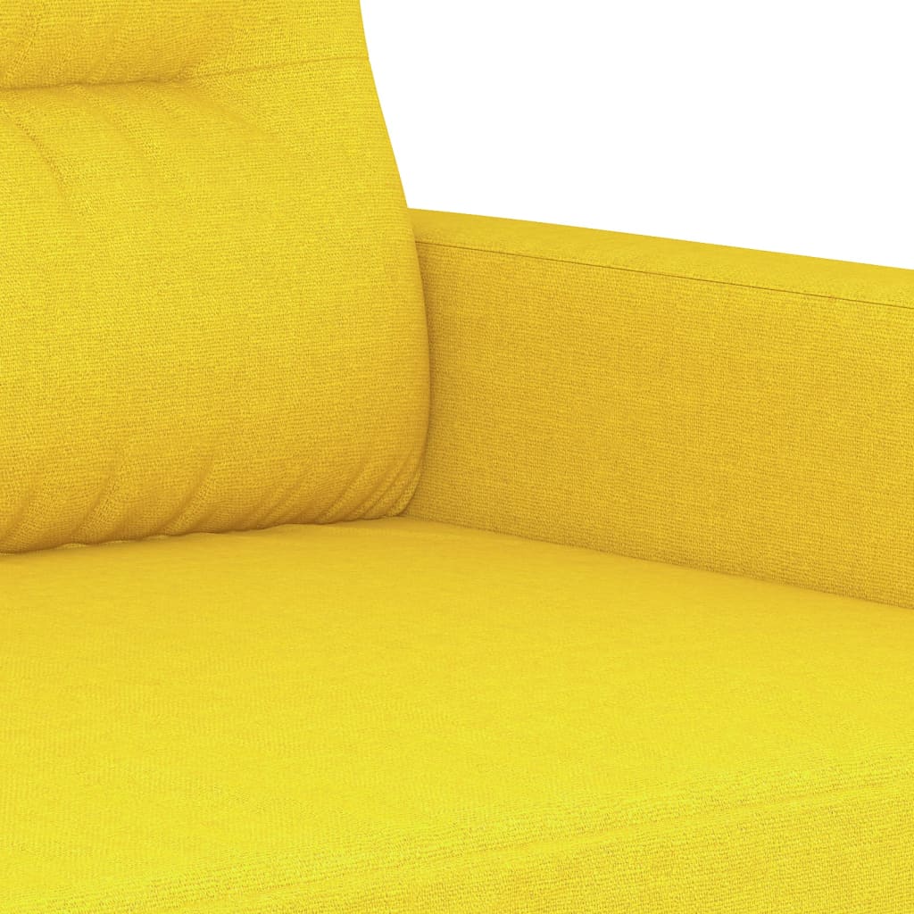Set de canapele cu perne, 4 piese, galben deschis, textil