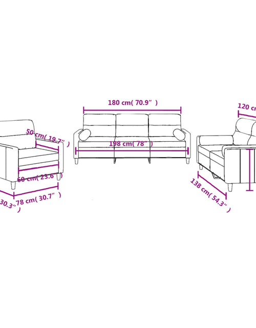 Загрузите изображение в средство просмотра галереи, Set de canapele cu perne, 3 piese, gri închis, textil
