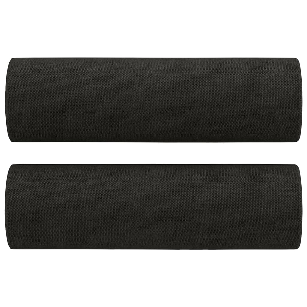 Set de canapele cu perne, 4 piese, negru, material textil