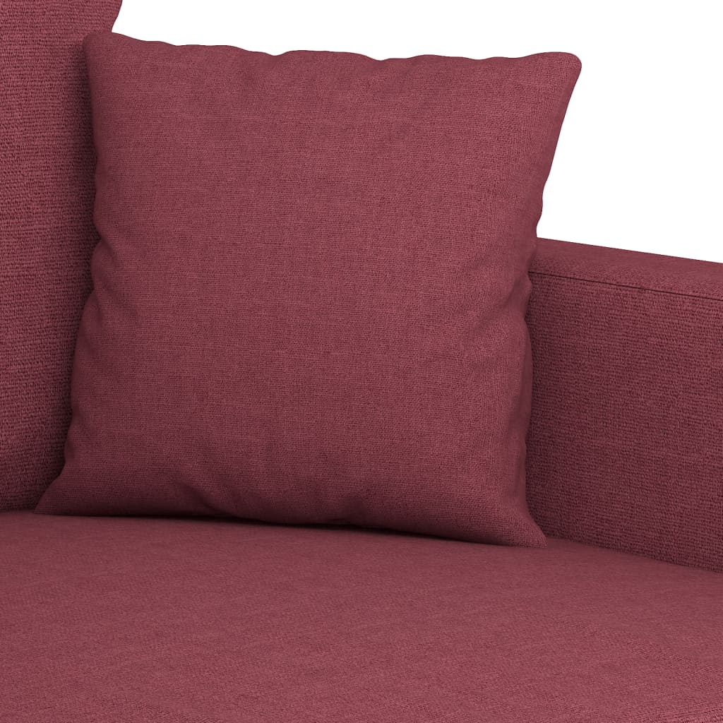 Set canapea cu perne, 4 piese, roșu vin, material textil