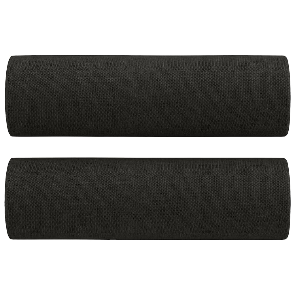 Set de canapele cu perne, 2 piese, negru, material textil