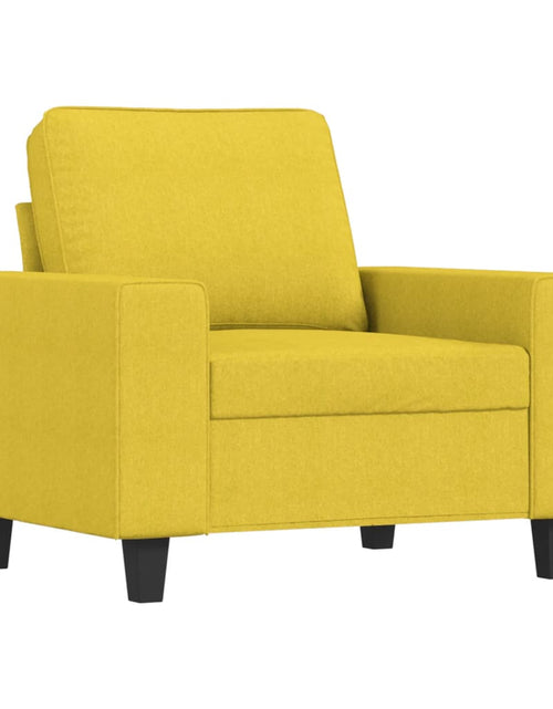 Încărcați imaginea în vizualizatorul Galerie, Set de canapele, 3 piese, galben deschis, textil
