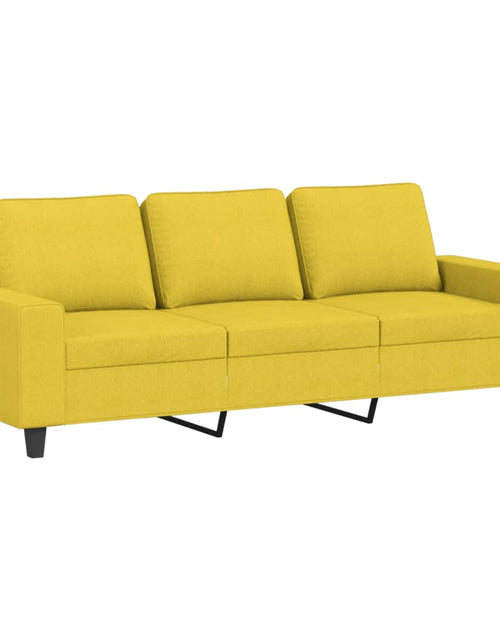 Încărcați imaginea în vizualizatorul Galerie, Set de canapele, 3 piese, galben deschis, textil
