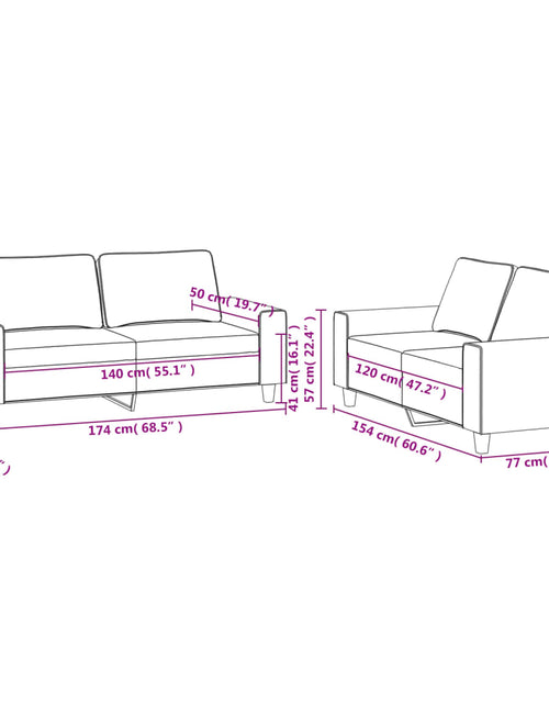 Încărcați imaginea în vizualizatorul Galerie, Set de canapele, 2 piese, gri taupe, material
