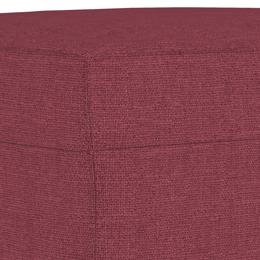 Set de canapea, 3 piese, roșu vin, material textil