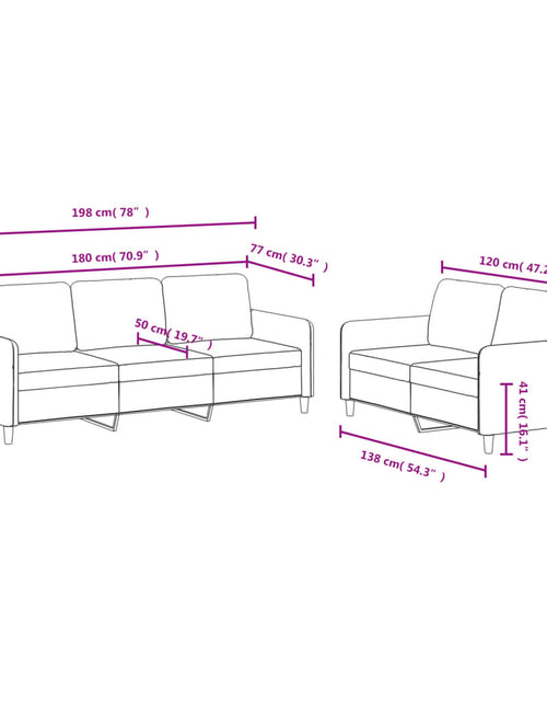 Încărcați imaginea în vizualizatorul Galerie, Set canapea 2 piese, maro, catifea
