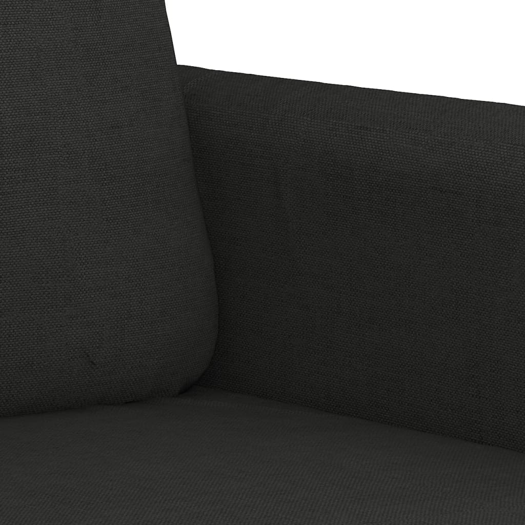 Set de canapele cu perne, 2 piese, negru, textil
