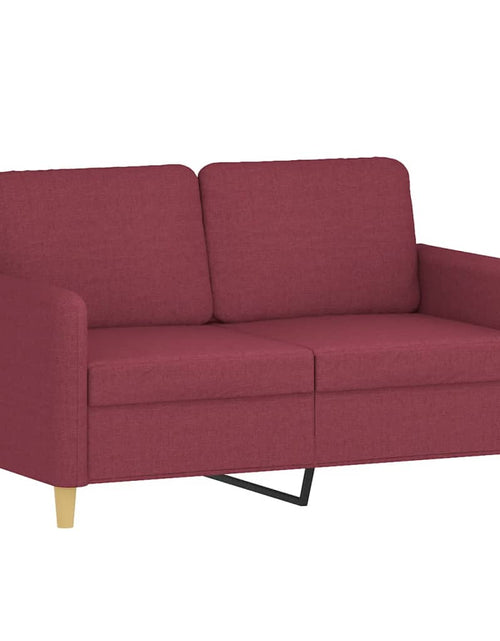 Încărcați imaginea în vizualizatorul Galerie, Set canapea cu perne, 2 piese, roșu vin, material textil

