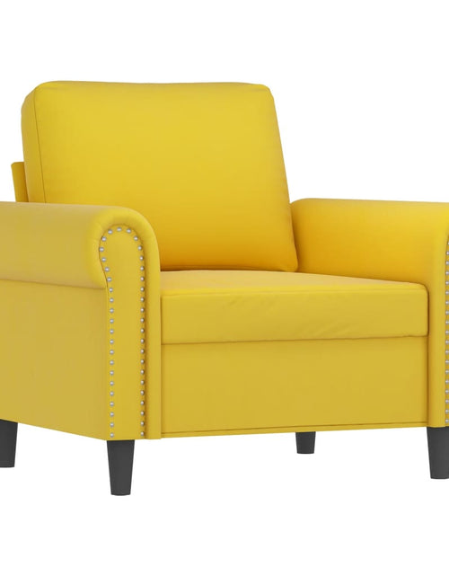 Încărcați imaginea în vizualizatorul Galerie, Set de canapele cu perne, 3 piese, galben, catifea
