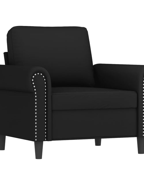 Încărcați imaginea în vizualizatorul Galerie, Set de canapele cu perne, 4 piese, negru, catifea
