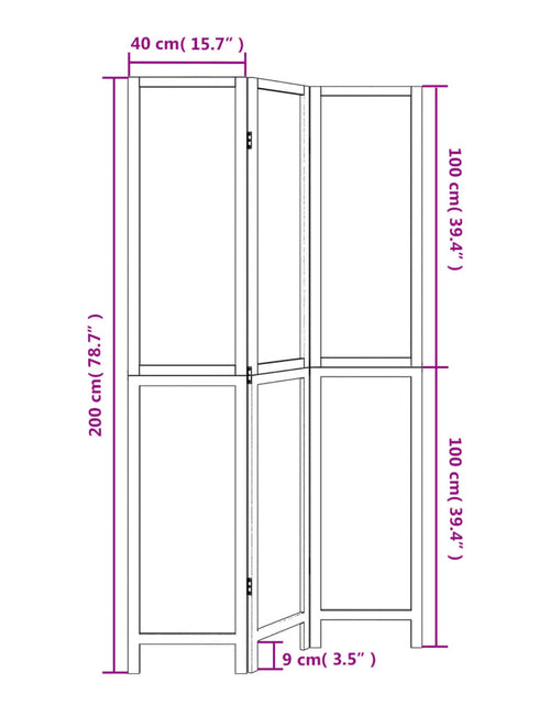 Загрузите изображение в средство просмотра галереи, Paravan cameră 3 panouri, alb, lemn masiv paulownia
