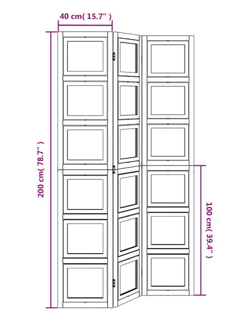 Încărcați imaginea în vizualizatorul Galerie, Paravan cameră 3 panouri, alb, lemn masiv paulownia
