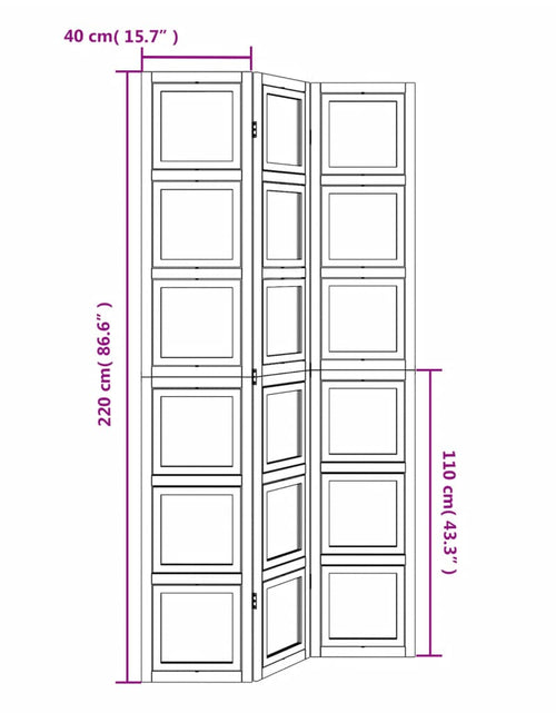 Загрузите изображение в средство просмотра галереи, Paravan cameră 3 panouri, alb, lemn masiv paulownia
