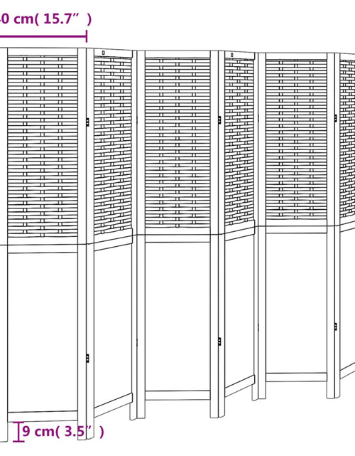 Încărcați imaginea în vizualizatorul Galerie, Paravan cameră 6 panouri, maro închis, lemn masiv paulownia
