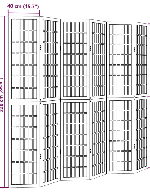 Загрузите изображение в средство просмотра галереи, Paravan de cameră cu 6 panouri, negru, lemn masiv paulownia
