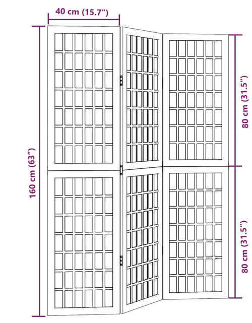 Загрузите изображение в средство просмотра галереи, Paravan cameră 3 panouri, alb, lemn masiv paulownia
