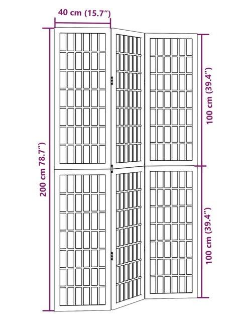 Загрузите изображение в средство просмотра галереи, Paravan cameră 3 panouri, alb, lemn masiv paulownia

