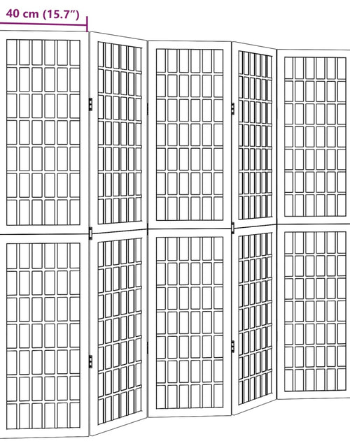Încărcați imaginea în vizualizatorul Galerie, Paravan cameră 5 panouri, alb, lemn masiv paulownia
