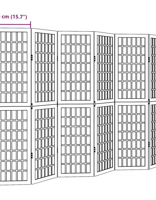 Загрузите изображение в средство просмотра галереи, Paravan cameră 6 panouri, alb, lemn masiv paulownia
