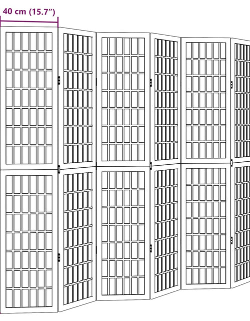 Загрузите изображение в средство просмотра галереи, Paravan cameră 6 panouri, alb, lemn masiv paulownia
