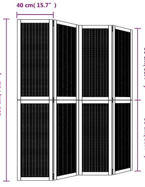 Загрузите изображение в средство просмотра галереи, Paravan de cameră cu 4 panouri, maro, lemn masiv paulownia
