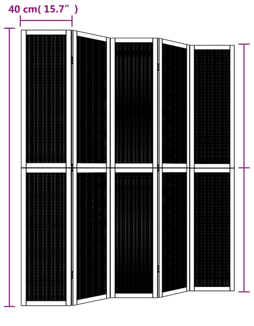 Încărcați imaginea în vizualizatorul Galerie, Paravan de cameră cu 5 panouri, maro, lemn masiv paulownia
