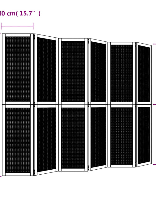 Загрузите изображение в средство просмотра галереи, Paravan de cameră cu 6 panouri, maro, lemn masiv paulownia
