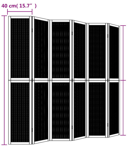Загрузите изображение в средство просмотра галереи, Paravan de cameră cu 6 panouri, maro, lemn masiv paulownia
