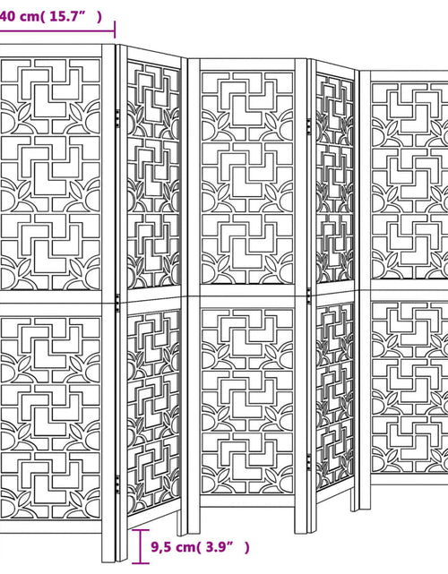Загрузите изображение в средство просмотра галереи, Paravan de cameră cu 5 panouri, maro, lemn masiv paulownia
