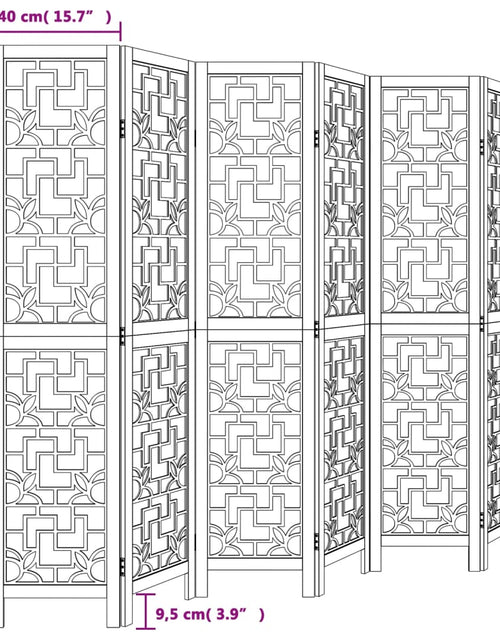 Загрузите изображение в средство просмотра галереи, Paravan de cameră cu 6 panouri, maro, lemn masiv paulownia
