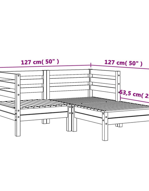 Încărcați imaginea în vizualizatorul Galerie, Canapea de grădină cu 2 locuri/taburet, lemn masiv douglas
