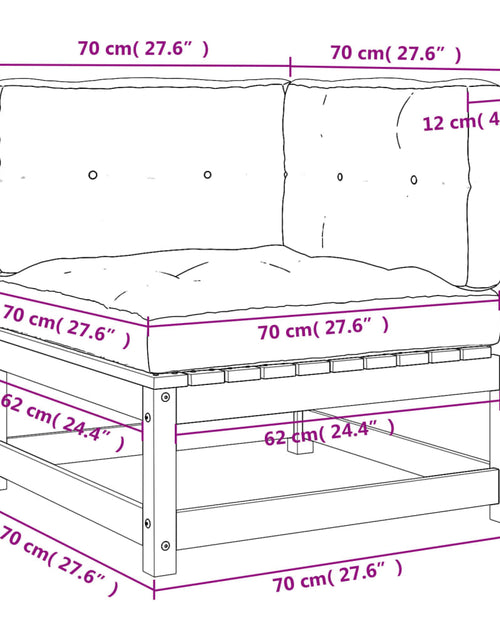 Загрузите изображение в средство просмотра галереи, Canapele colț de grădină cu perne 2 buc. maro ceruit lemn pin
