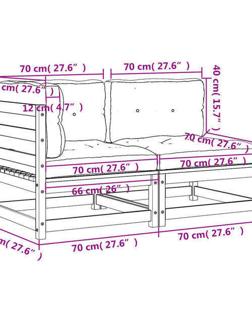 Încărcați imaginea în vizualizatorul Galerie, Canapea de grădină cu perne și 2 locuri, lemn masiv douglas
