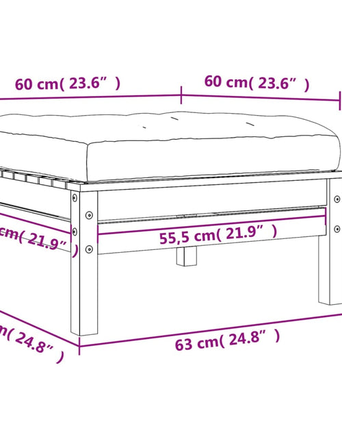 Загрузите изображение в средство просмотра галереи, Taburet de grădină cu pernă, lemn masiv douglas

