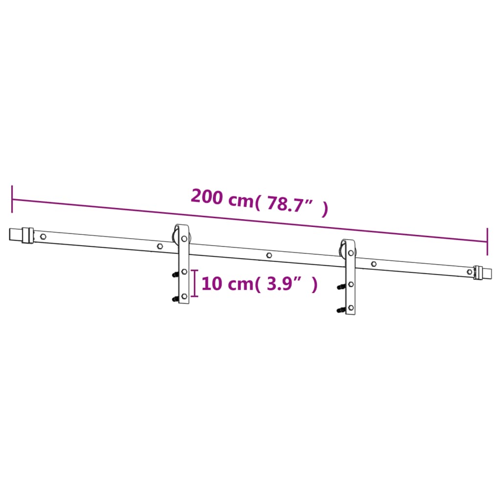 Ușă glisantă cu set de feronerie 95x210 cm, lemn masiv de pin